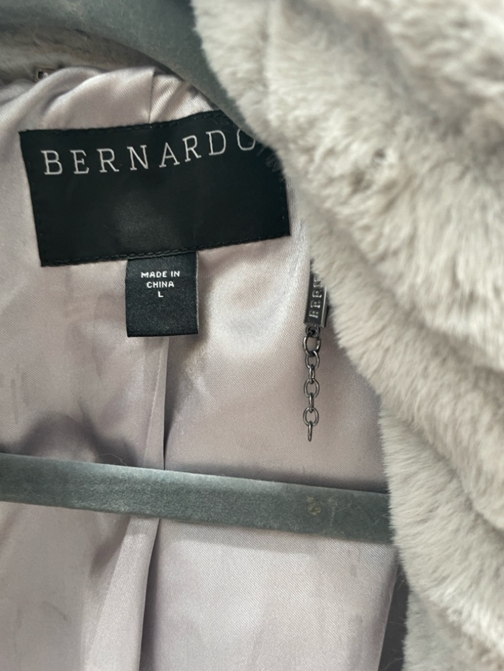 Bernardo Light Gray Faux Fur Jacket so soft! - Picture 2 of 5